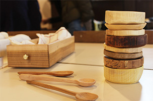 木工教室で作成できる豆皿とスプーン